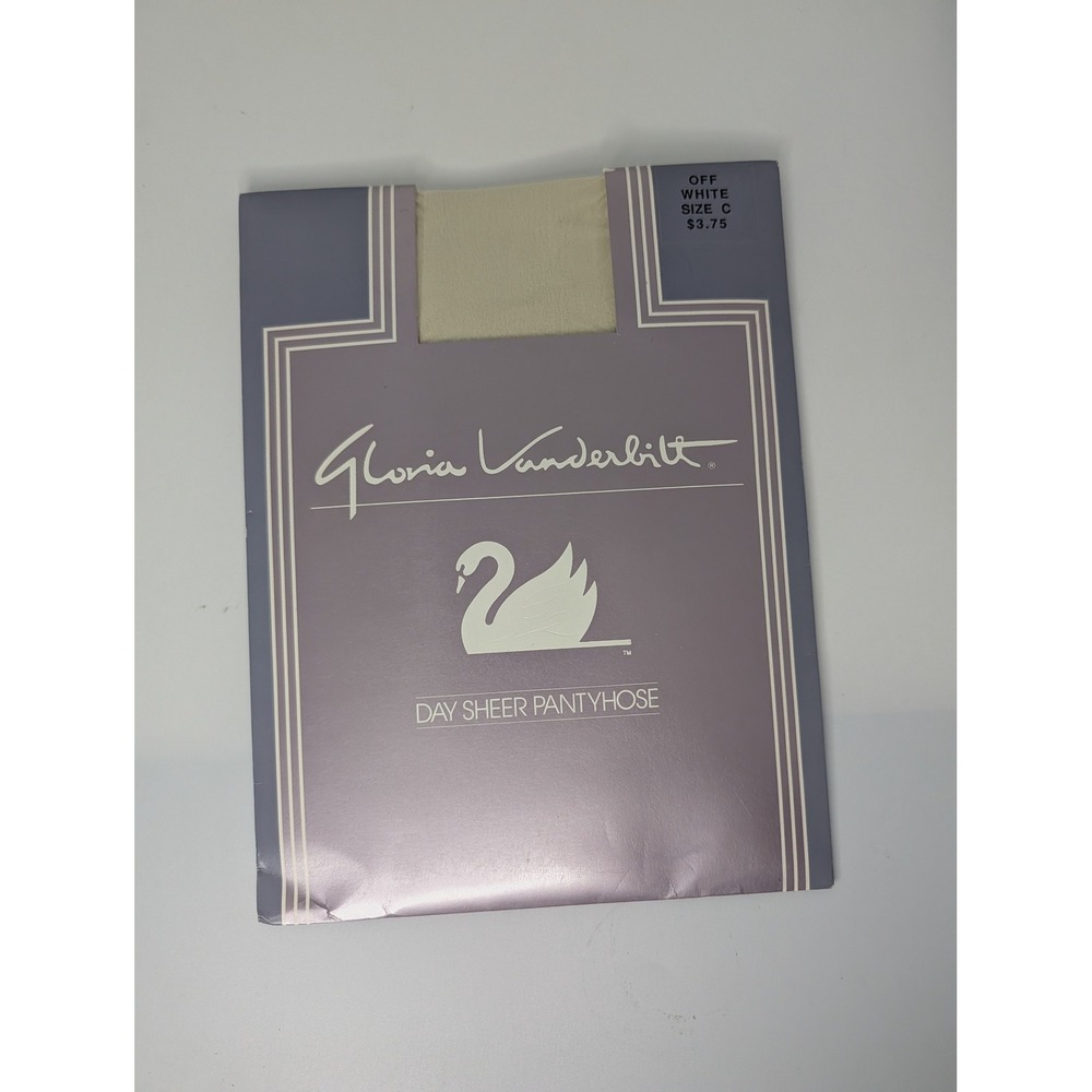 Gloria Vanderbilt Day Sheer Pantyhose Off White Size C Made in USA Vintage